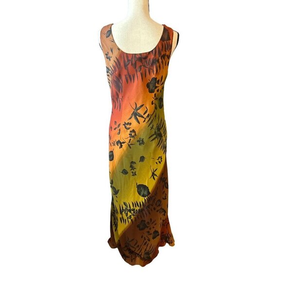 Jessica Howard Maxi Dress Sleeveless Ombre Brown Orange Changing Seasons Large - Picture 3 of 5